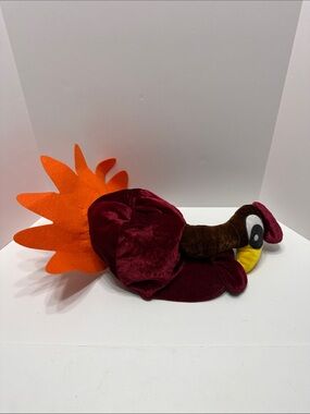 DanDee Plush Turkey Hat in Burgundy and Orange